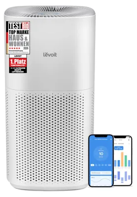 Produktbild von Levoit Core 600S Luftreiniger für Raucherzimmer, CADR 697m³/h, Cremeweiß