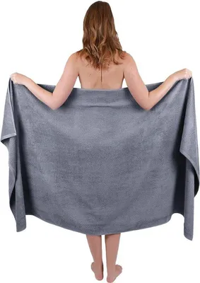 Produktbild von Ibenzoa® Großes Anthrazit-Badetuch – 100% Baumwolle, 400 g/m², für Sauna & Strand, Größen 100×140–100×200 cm