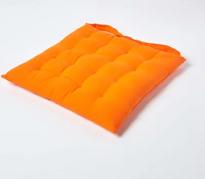 Produktbild von HOMESCAPES Stuhlkissen 40x40 cm orange – Sitzkissen Outdoor/Indoor mit Baumwollbezug, Sitzpolster waschbar