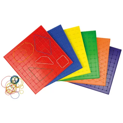 Zdjęcie produktu dla EDUPLAY 120385 Zestaw 6 tablic geo 23 cm, wielokolorowe (1 zestaw)