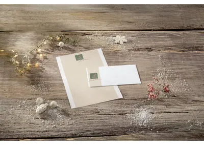 Produktbild von SIGEL DP256 Weihnachts-Motiv-Papier "Christmas with apples" - weiß, beige, grün - 90 g/m² - A4 - 100 Blatt