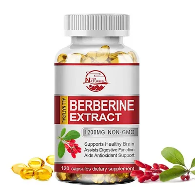 Image de Extrait de berbérine HCL biologique de qualité supérieure 1200 mg, 120 capsules, soutien de la glycémie