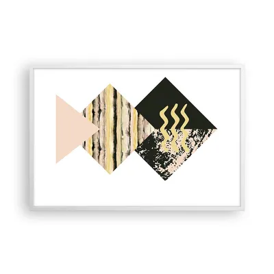 Produktbild von Gerahmtes Poster - Weißer Rahmen - Abstraktion Diamant Gürtel - 91,5x61 cm - Wand Bild - Wanddeko - Wandbilder - Wandposter - Bilderrahmen - Bilder - Kunstdruck - Wandbild - P2WAA91x61-4303