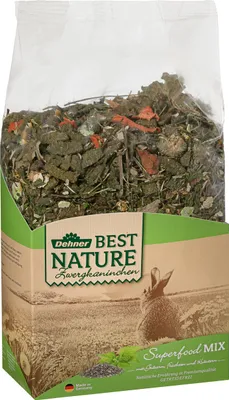 Produktbild von Dehner Best Nature Nagerfutter, Zwergkaninchenfutter Superfood Mix, 1.5 kg
