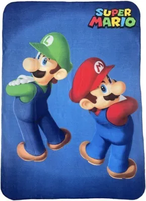 Zdjęcie produktu dla Koc Plaid Mario Bros Mario i Luigi, 100 x 140 cm, Polarowy