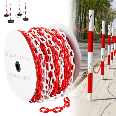 Absperrkette 50 m rot/weiß Kunststoff 6 mm