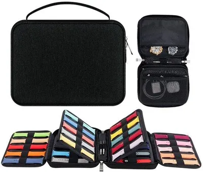 Produktbild von Nylon-Wasserdichter Organizer für 40 Armbänder, Auswechselbarer Armbandhalter für Armbänder und Armbandstecker (Schwarz)
