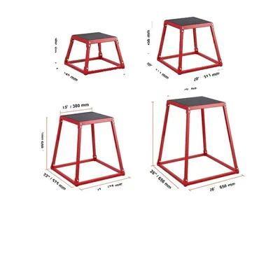 Immagine prodotto di Jump box pliometrici, disponibili in varie misure, adatti per l'allenamento nella palestra di casa, 4 pezzi rossi