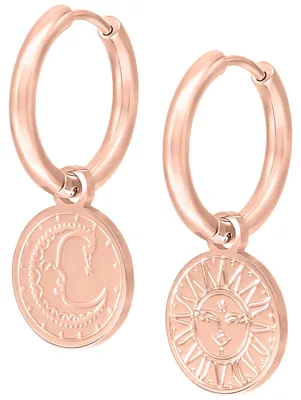 Produktbild von Wildcat Ohrringe - Little Sun Moon Hoops - Roségold - Chirurgenstahl 316L - wasserfest, langlebig, hautverträglich, Roségold