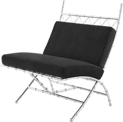 Produktbild von Casa Padrino Luxus Klappstuhl Silber / Schwarz 75 x 81,5 x H. 92 cm - Luxus Möbel