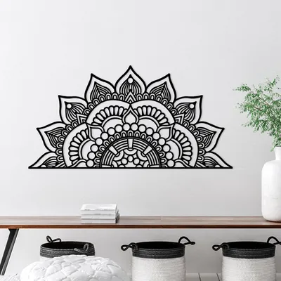 Immagine prodotto di Wallity, MANDALA- TNL2030, Nero, Altre decorazioni per la casa, 118 x 1,5 x 59 cm, 100% metallo (spessore: 1