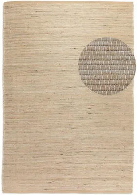 Zdjęcie produktu dla Ibenzoa® Dywan z juty, 120 x 170 cm – ręcznie tkany dywan z naturalnych włókien, wykonany z wełny, juty i bawełny, kolor naturalnego beżu, grubość 5 mm, nadaje się do ogrzewania podłogowego