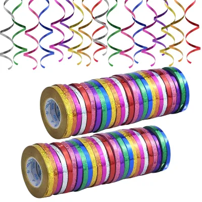 Luftschlangen-Set, 54 Stück, 10 m, 9 Farben, Partydekoration