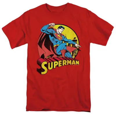 Image de Superman - T-shirt pour hommes/femmes, modèle unie, TV36046 (Taille S) (Rouge)