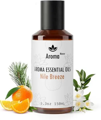 Produktbild von Aroma-Öl-Mischung – Nilbrise – s Aroma für Aromatherapie-Diffuser – Zitrone, Jasmin & Zedernholz – 155 ml, geeignet für große Räume