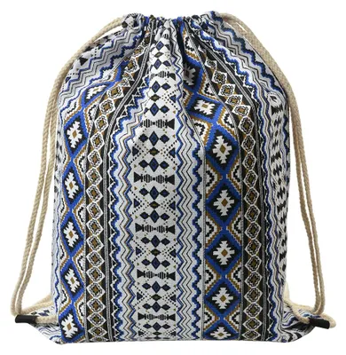 Imagen del producto de Mochila Clayre & Eef, 34x43 cm, color blanco y azul, material sintético