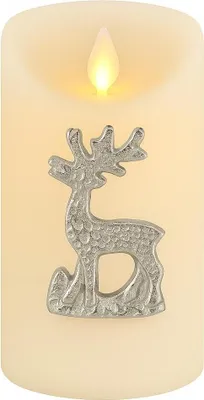 Produktbild von Marrakesch Kerzenstecker Silber 6x6cm | Candle Pins Stecker für Adventskranz, Stumpenkerzen & Kerzenhalter als Hirsch Deko Muster -F- | Weihnachtsdeko Adventsdeko Kerzenpin Pin zum Stecken