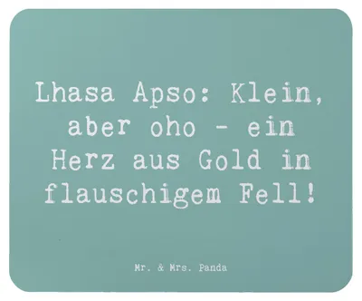 Produktbild von Mr. & Mrs. Panda Mousepad Spruch Lhasa Apso Wunder - Meeresbrise - Geschenk, mousematte, Herz aus Gold, Hund, Mauspad, Hunde, Hunderassen, Mouse Pad, Hunderasse, laptop