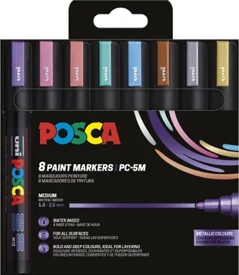 Image de POSCA Marker UNI PC-5M 8er Set Metallic