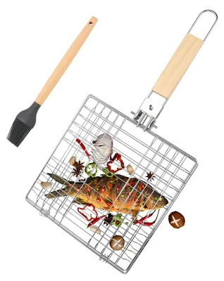Productafbeelding van Grillrooster, Inklapbare Grillmand van Roestvrij Staal