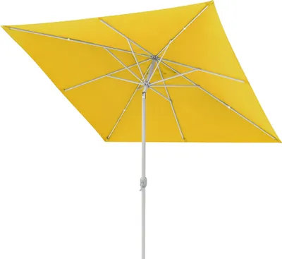 Produktbild von Sonnenschirm 3x3m quadratisch gelb Garten Balkon knickbar mit Kurbel UV-Schutz Gestell silber paramondo interpara