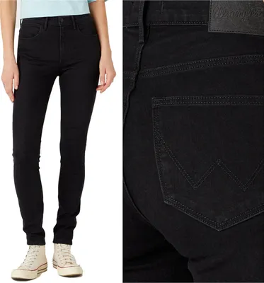 Produktbild von Wrangler HIGH SKINNY SCHWARZE DAMENJEANS W27 L30
