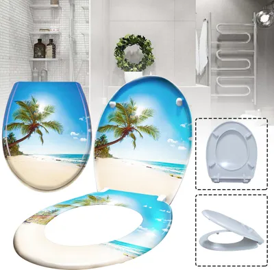 Obrázek produktu pro NAIZY WC sedátko WC sedátko s měkkým zavíráním, antibakteriální funkce WC sedátko #beach