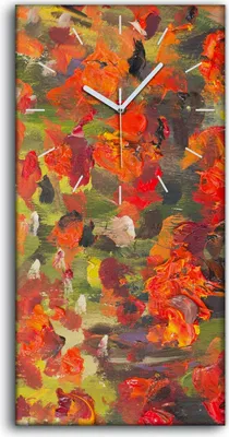Produktbild von Dekor Leinwand Uhr Wandbilder Geräuschlos 30x60 Mohnblumen Blumen Malerei - weiße Hände