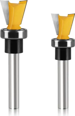 Produktbild von WSOOX 2 Stück Schwalbenschwanzfräser mit Lagern, 6mm Schaft, Schwalbenschwanzfräser, Bohrkits, Schwalbenschwanz, Allgemeiner Fräser (2 Stück 6mm Schaft)