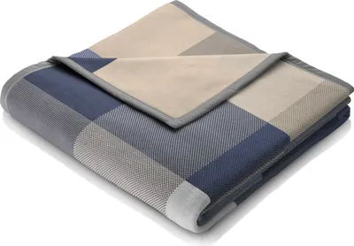 Produktbild von Biederlack Wohndecke mit Samtband-Einfassung Woven Farbe Blue Größe 150 x 200