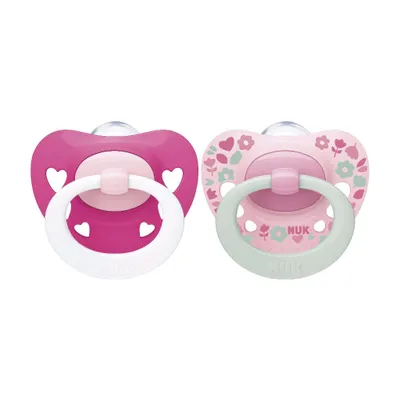 Produktbild von NUK Signature Schnuller 6-18m 2tlg. Mdchen, Gr. 6-18 m