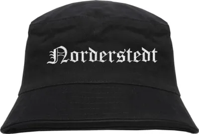 Produktbild von Norderstedt Fischerhut - Altdeutsch - bestickt - Bucket Hat Anglerhut Hut Schwarz S/M