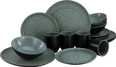 Produktbild von CreaTable, 23291, Villa Romana Stein,  Kombiservice 16-tlg, Steingut