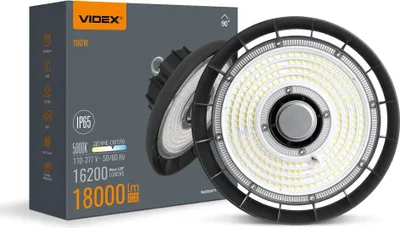 Produktbild von VIDEX LED-Hallenstrahler für industrielle Anwendungen, 100 W, 5000 K, 18000 lm, 110–277 V Wechselstrom