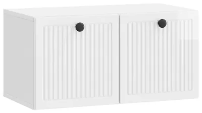 Image de Meuble TV mural Montage mural Blanc brillant 59,5 x 31 x 30 cm