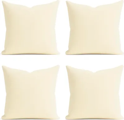 Produktbild von 4er Set Kissenhülle 40x40 cm cremeweiß pflegeleicht mit Reißverschluss