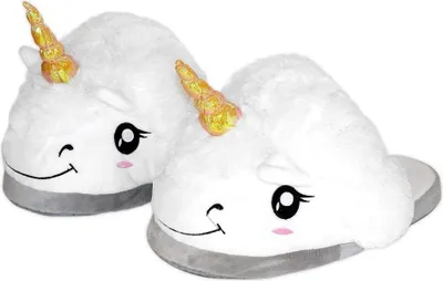 Obrázek produktu pro Bílé pantofle Unicorn Univerzální Uni plyšové pantofle Super 36-41 ONESIES