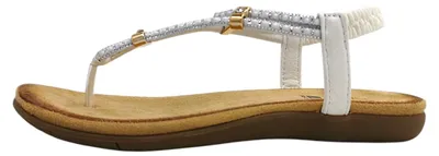 Produktbild von 2 Go Fashion  Damenschuhe Sandalen Flach Zehensteg Weiß Freizeit, Schuhgröße:40 EU