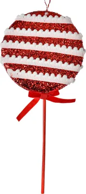 Image de Clayre & Eef Pendentif de Noël sucette 14x4x30 cm rouge plastique