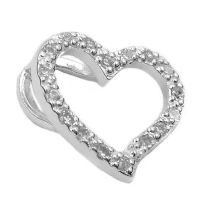 Produktbild von Anhänger14x16mm Herz mit Zirkonias Silber 925 silber 14x16mm
