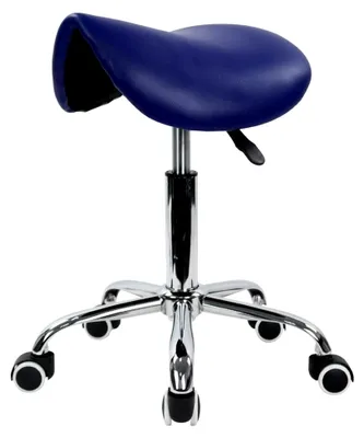 Produktbild von Höhenverstellbarer Sattelhocker mit drehbarem Rollensitz in Blau