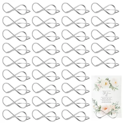 Image de Set de 32 porte-cartes en argent pour décoration de table