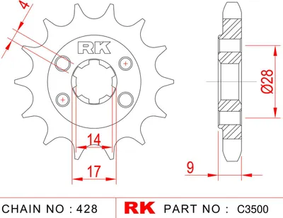 Produktbild von RK Antriebsritzel 3500 13 Zähne