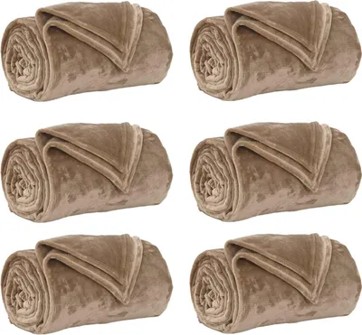Produktbild von vidaXL Wohndecken 6 pcs Kamel 220 x 240 cm Fleece