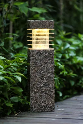 Produktbild von Solarleuchte Sockelleuchte in Steinoptik 43,5 x 12 cm Gartenlampe Wegeleuchte Solarlampe