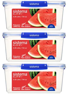 Immagine prodotto di Set di contenitori ermetici KLIP IT PLUS | 3,35 litri | a prova di perdite, impilabili