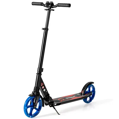 Produktbild von COSTWAY Cityroller mit Leuchten Scooter Roller höhenverstellbar bis 100kg belastbar inkl. Traggurt klappbar