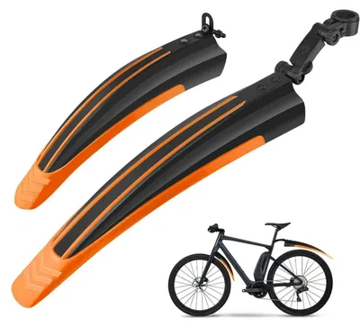 Immagine prodotto di Set di parafanghi arancioni per biciclette, compatibili con ruote da 20-26 pollici, adatti per mountain bike e city bike