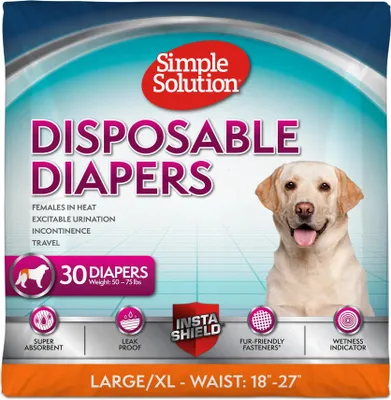 Produktbild von Simple Solution True Fit Einweg-Hundewindeln für Hündinnen – super saugfähig mit