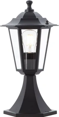 Immagine prodotto di BRILLANTE lampada a stelo da esterno CARLEEN nera | stile casa di campagna | dimmerabile con una fonte di luce adeguata | 1x presa E27 max. 60 watt | altezza 36 cm | metallo/vetro | IP44
